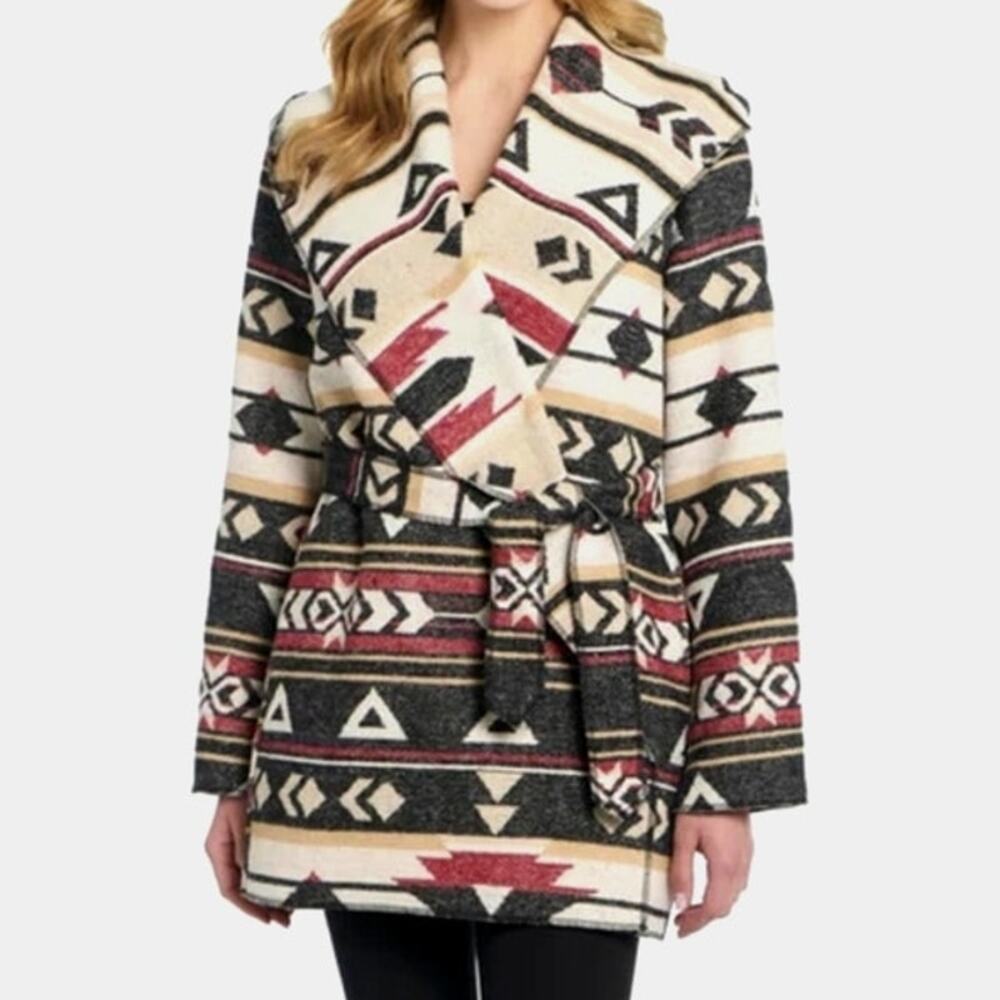 Cripple Creek Navajo Blanket Wrap Hooded Jacket NWT L